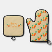 Ofen-Ofen-Mitt und Set für den Topf mit Karotten (Vorderseite)