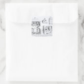 Öfen und verschiedene Geräte Quadratischer Aufkleber (Tasche)