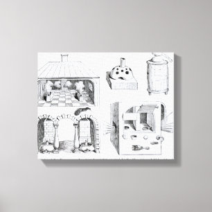 Öfen und verschiedener Apparat Leinwanddruck