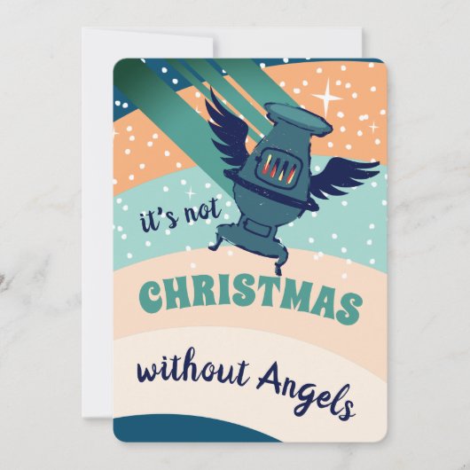 Ofenengel personalisierte Weihnachtskarte Feiertagskarte (Vorderseite)