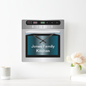 Ofengrafik mit personalisiertem Text Quadratische Wanduhr (Zuhause)