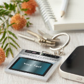 Ofengraphik mit personalisiertem Text Schlüsselanhänger (Vorderseite rechts)