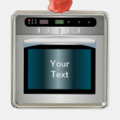 Ofengraphik mit personalisiertem Text Silbernes Ornament (Vorne)