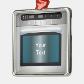 Ofengraphik mit personalisiertem Text Silbernes Ornament (Links)