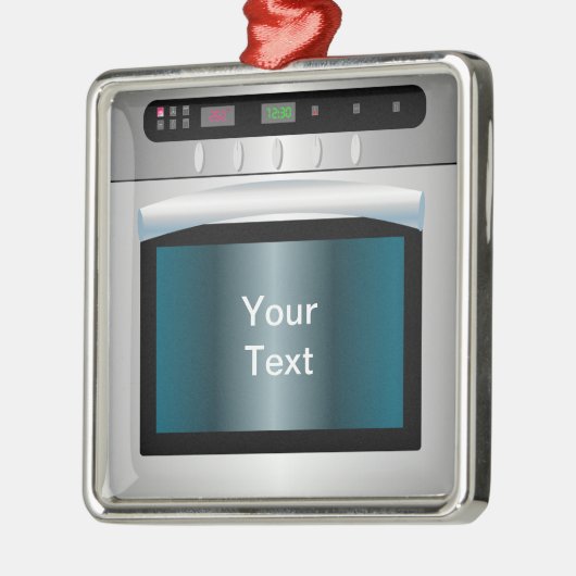 Ofengraphik mit personalisiertem Text Silbernes Ornament (Links)