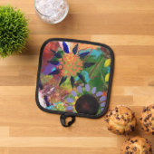 Ofenhalter und Pot-Inhaber in Abstrakten Blume Topflappen (Oben Unten)