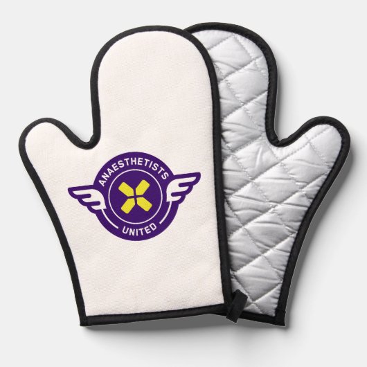 Ofenhandschuh. Ofenhandschuh (Vorderseite/Rückseite)