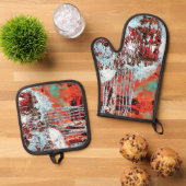 Ofenhandschuh & Topflappen – Corrosion Pulse Topflappen-Set (Oben Unten)