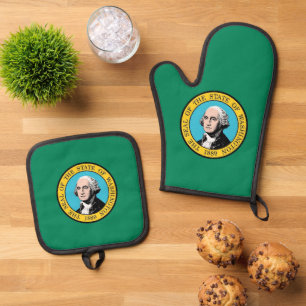 Ofenhandschuh, Topflappen, Flagge des Bundesstaate Ofenhandschuh & Topflappen-Set