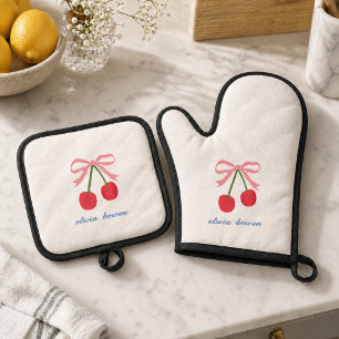 Ofenhandschuh & Topflappen Kirsch Coquette Schle Topflappen-Set