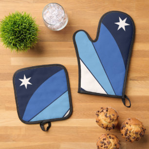 Ofenhandschuh, Topflappen mit der Flagge von Colum Ofenhandschuh & Topflappen-Set