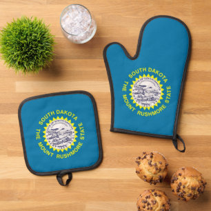 Ofenhandschuh, Topflappen mit der Flagge von South Ofenhandschuh & Topflappen-Set