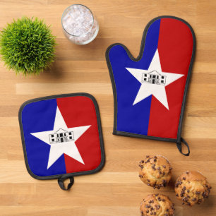 Ofenhandschuh, Topflappen mit Flagge von San Anton Ofenhandschuh & Topflappen-Set