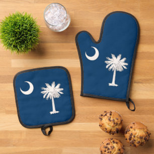 Ofenhandschuh, Topflappen mit Flagge von South Car Ofenhandschuh & Topflappen-Set