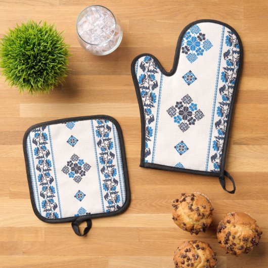 . OFENHANDSCHUH & Topflappen-Set (Oben Unten)