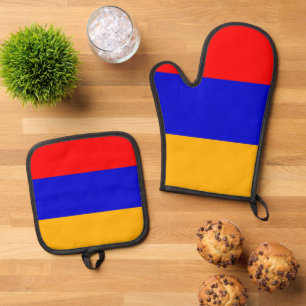 Ofenhandschuh und Topflappen, Armenien-Flagge & Topflappen-Set