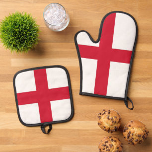 Ofenhandschuh und Topflappen, Englandflagge & Topflappen-Set