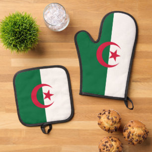 Ofenhandschuh und Topflappen, Flagge von Algerien & Topflappen-Set