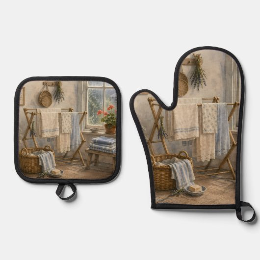 Ofenhandschuh und Topflappen & Topflappen-Set (Vorderseite)