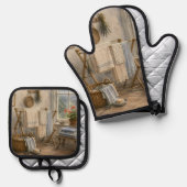Ofenhandschuh und Topflappen & Topflappen-Set (Vorderseite/Rückseite)