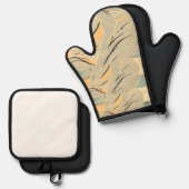 Ofenhandschuhe Ofenhandschuh & Topflappen-Set (Vorderseite/Rückseite)