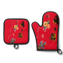 OFENHANDSCHUHE & TOPFHALTER BLUMEN-STILDESIGN