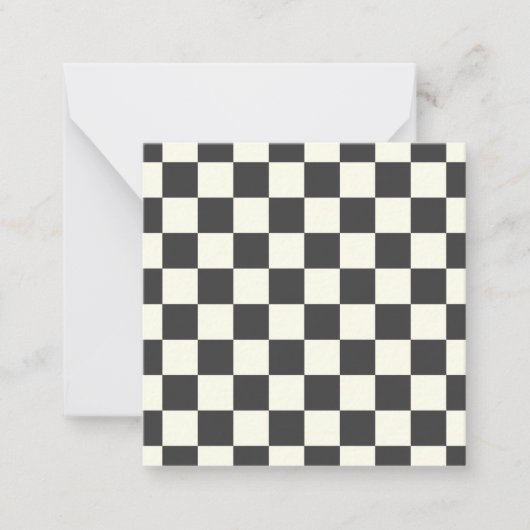Off Black and Off White Checkerboard Mitteilungskarte (Vorderseite)