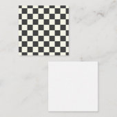 Off Black and Off White Checkerboard Mitteilungskarte (Vorne/Hinten)