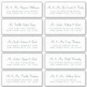 Off-Black Calligraphy Wedding Guest Address Labels (Vorderseite)