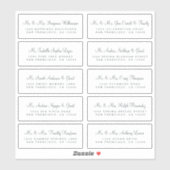 Off-Black Calligraphy Wedding Guest Address Labels (Blatt)