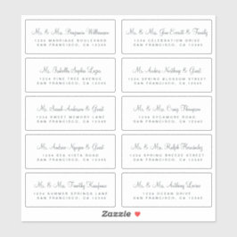 Off-Black Calligraphy Wedding Guest Address Labels