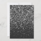 Off Black Glitzer Fab 16 . Geburtstag Einladung (Rückseite)