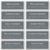 Off-Black Guest Address Labels ORDER 6" oder 8"! (Vorderseite)