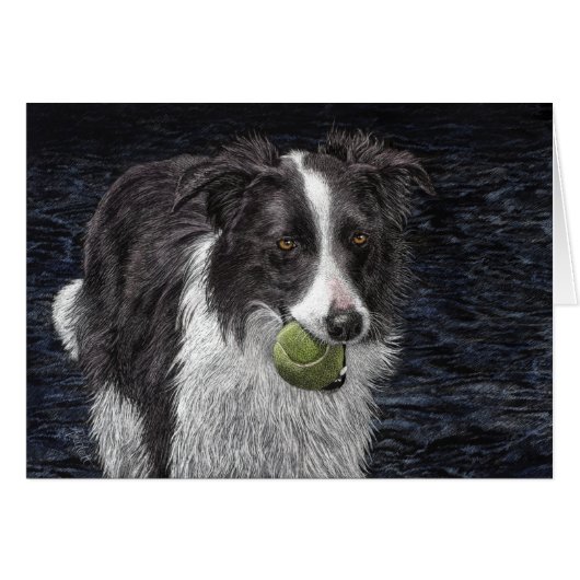 "Off Duty?" Border Collie Card (Vorderseite (Horizontal))