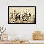 Off Duty Drummer Boys spielen Karten 1862 Poster (Küche)