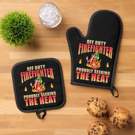 Off-Duty Firefighter-Chili mit Stolz nach Wärme su Ofenhandschuh & Topflappen-Set (Oben Unten)