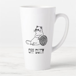 Off Duty Lazy Cat - Niedliche und lustig gelangwei Milchtasse
