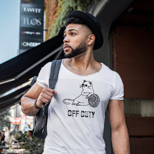 Off Duty Lazy Cat - Niedliche und lustig gelangwei T-Shirt