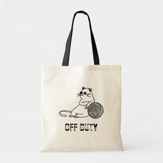 Off Duty Lazy Cat - Niedliche und lustig gelangwei Tragetasche (Vorne)