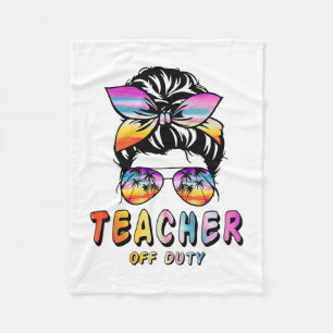 Off Duty Messy Bun Rainbow Sungles End of School Fleecedecke