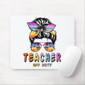 Off Duty Messy Bun Rainbow Sungles End of School Mousepad (Mit Mouse)