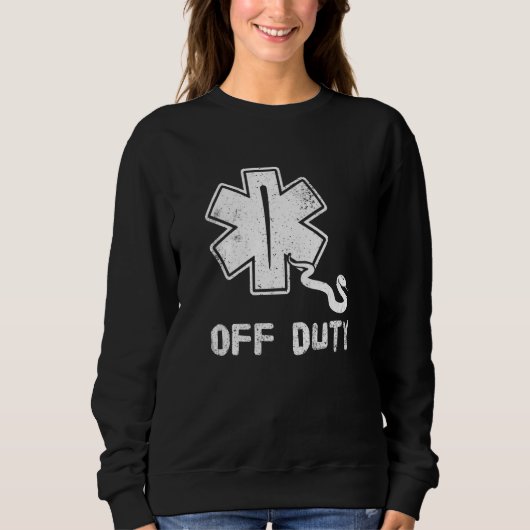 Off Duty Retro EMT Paramedic Medic Emergency First Sweatshirt (Vorderseite)