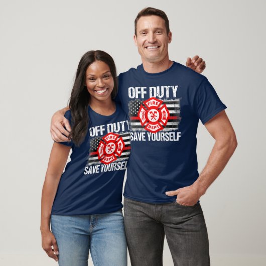 Off Duty Rette dir selbst Feuerwehrfamilie dünn T-Shirt (Unisex)