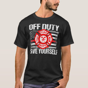 Off Duty Rette dir selbst Feuerwehrfamilie dünn T-Shirt