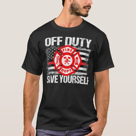 Off Duty Rette dir selbst Feuerwehrfamilie dünn T-Shirt (Vorderseite)