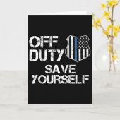 Off Duty Save Yourself Funny Lice Blue Line Gift Karte (Gelbe Blume)