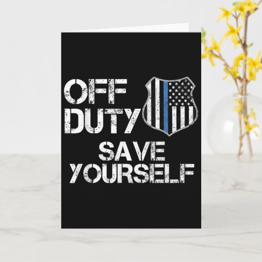 Off Duty Save Yourself Funny Lice Blue Line Gift Karte (Gelbe Blume)