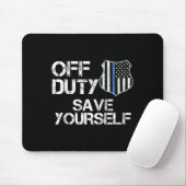 Off Duty Save Yourself Funny Lice Blue Line Gift  Mousepad (Mit Mouse)