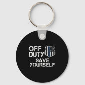 Off Duty Save Yourself Funny Lice Blue Line Gift Schlüsselanhänger (Vorderseite)