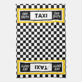 Off Duty Taxi Fahrer New York Yellow Cab Geschirrtuch